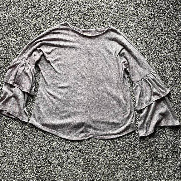 Altar'd State Blouse Womens Large Rustic Pink Long Sleeve/Bell Sleeved Layer Top - Picture 4 of 8